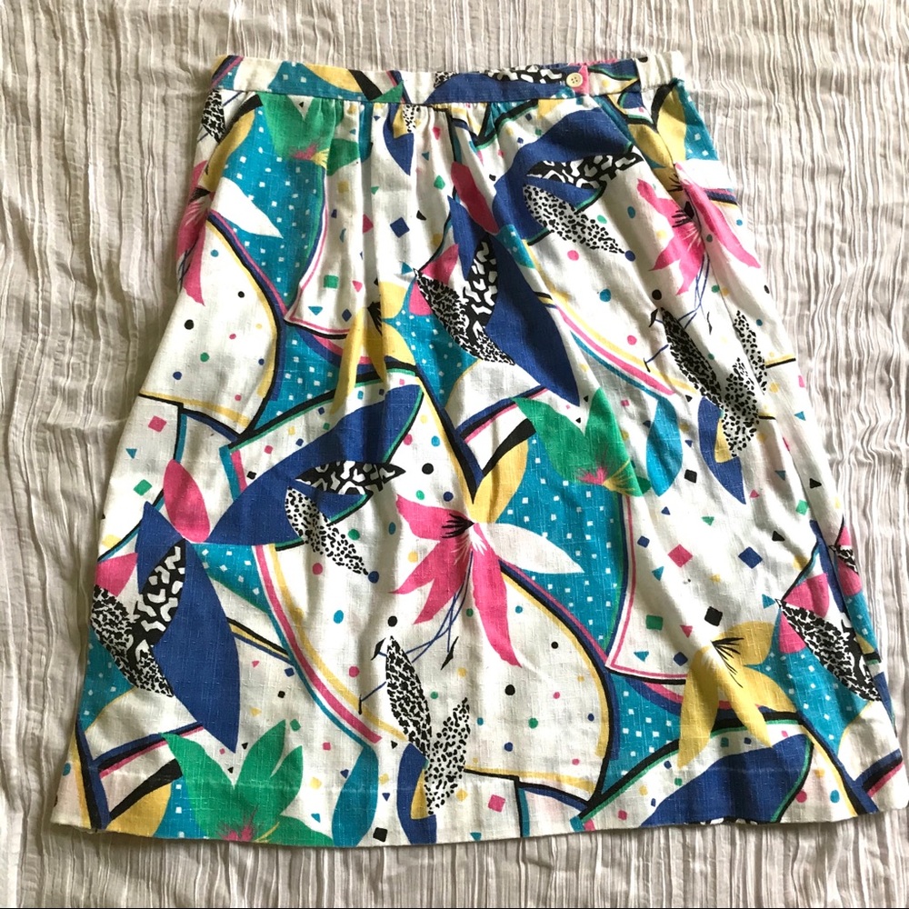 Retro 90s 80s floral skirt